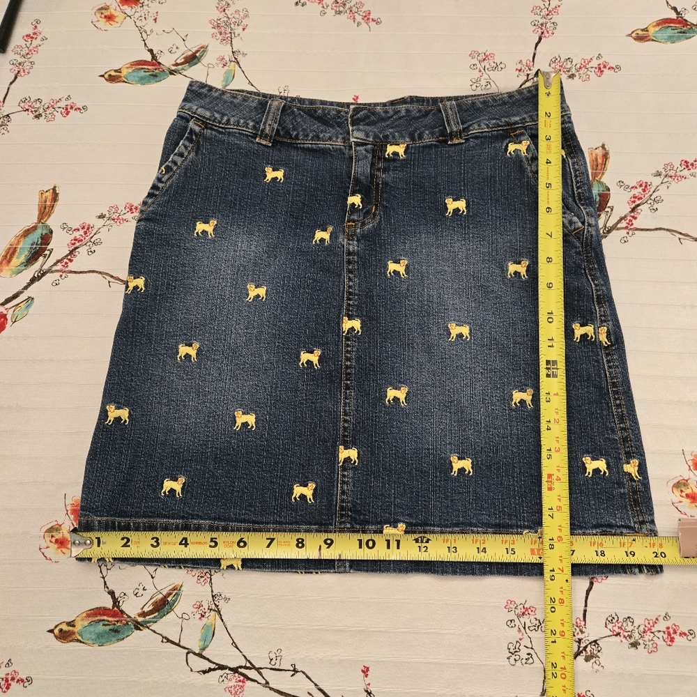 Embroidered denim skirt size 6, Lilly Pulitzer White Label, Dogs! - Picture 9 of 11